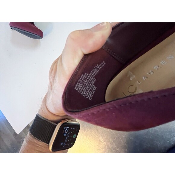 LC Lauren Conrad Blossom Womens Wine Dark Suede 4 Inch Heels Pumps Size 7.5M - Picture 11 of 12